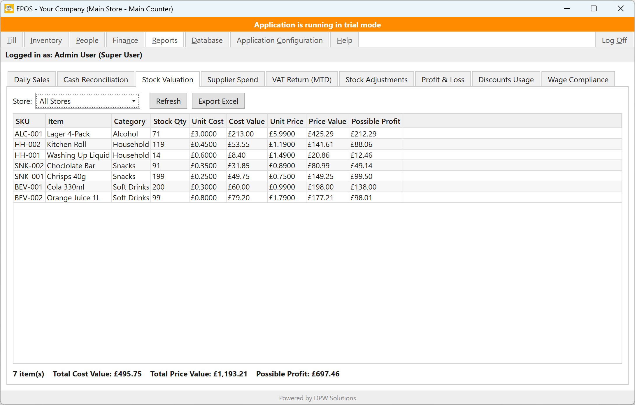 Reports — Stock Valuation
